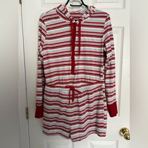 NWOT Blue and Red Striped La Vie En Rose Romper